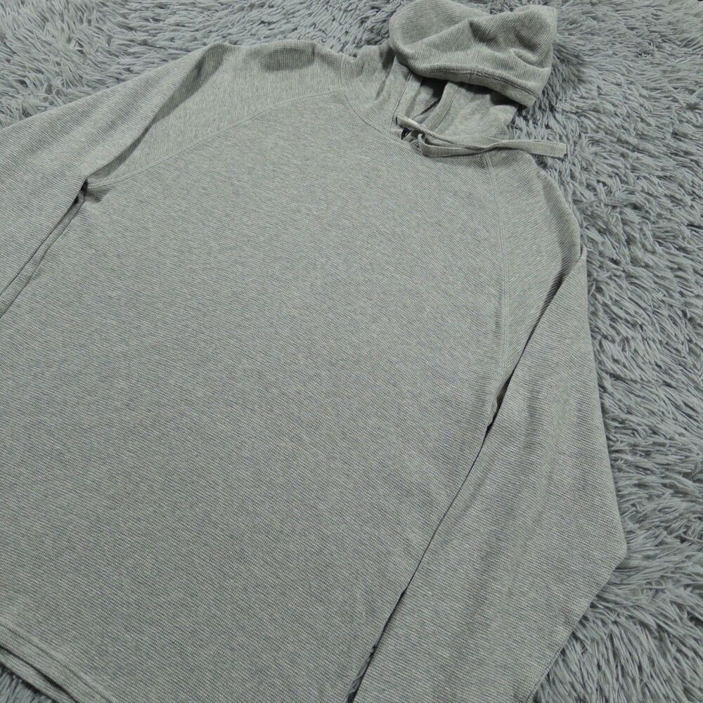 Polo Ralph Lauren Hoodie Small Gray Thermal Waffle Knit Pullover Pony Mens